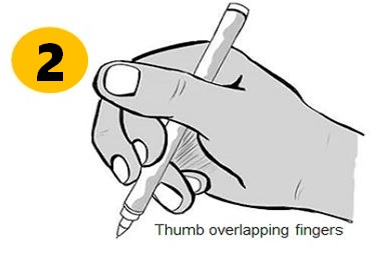 Pen Holding Style: Thumb Overlapping Fingers