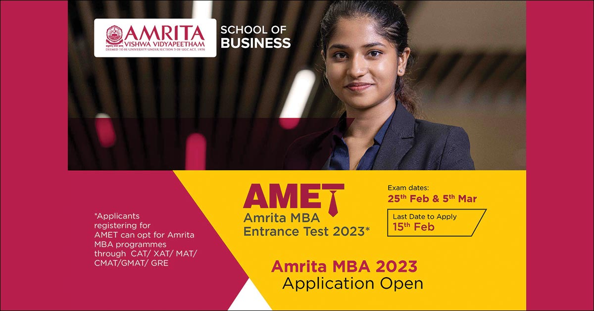 Amrita School of Business opens 2023 Application