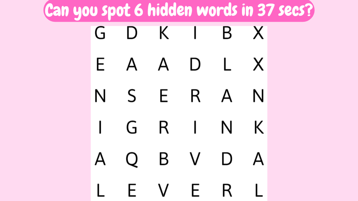 Word Search Puzzle Can You Spot 6 Words In The Image In 37 Seconds 