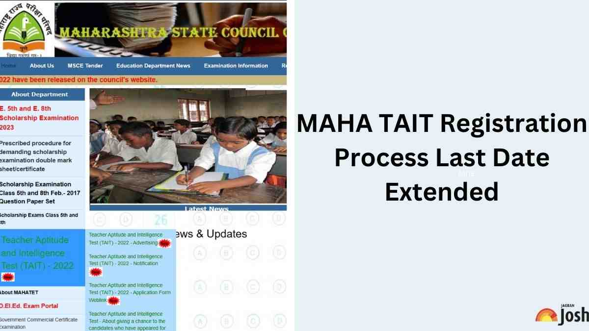 Maha TAIT Application Form 2023 Last Date Extended Check Registration 