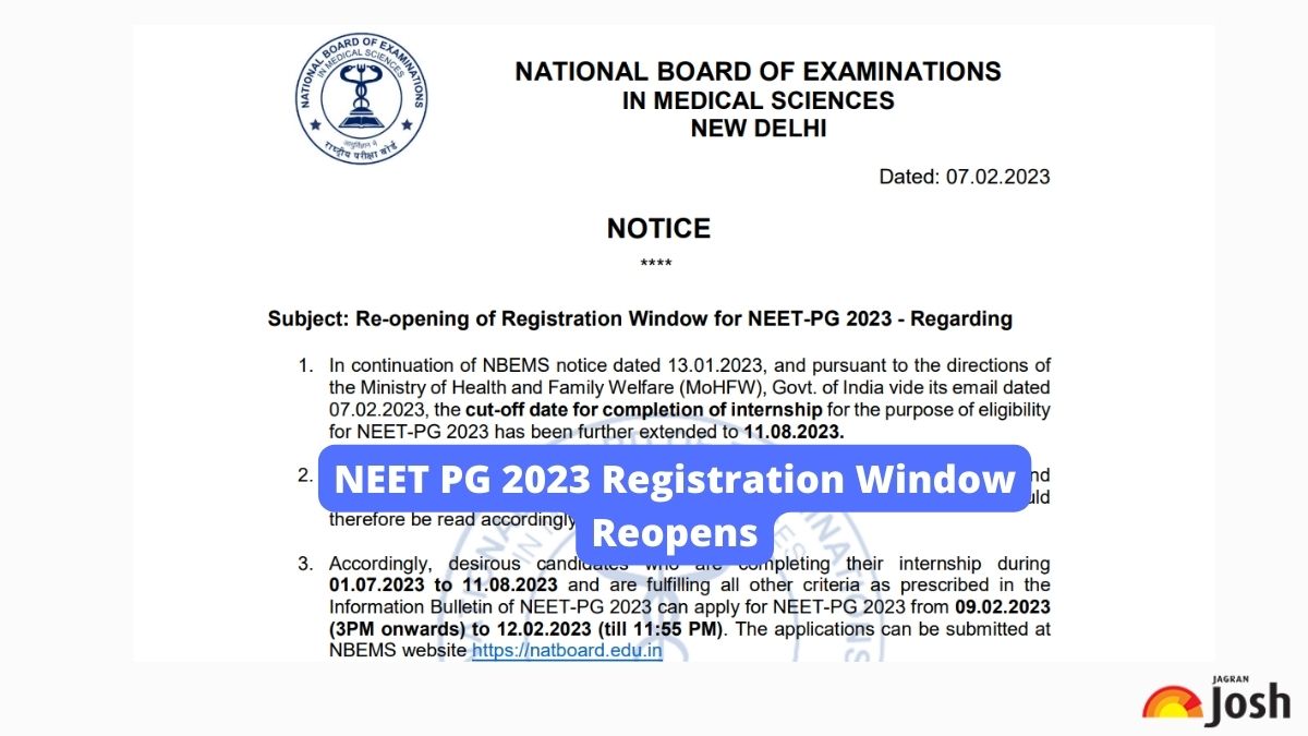 NEET PG 2023 Registration Window Reopens