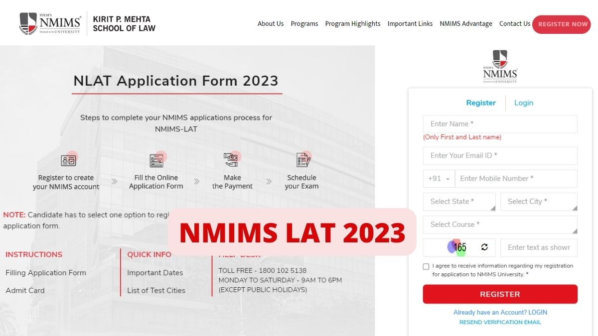 NMIMS LAT 2023 Applications