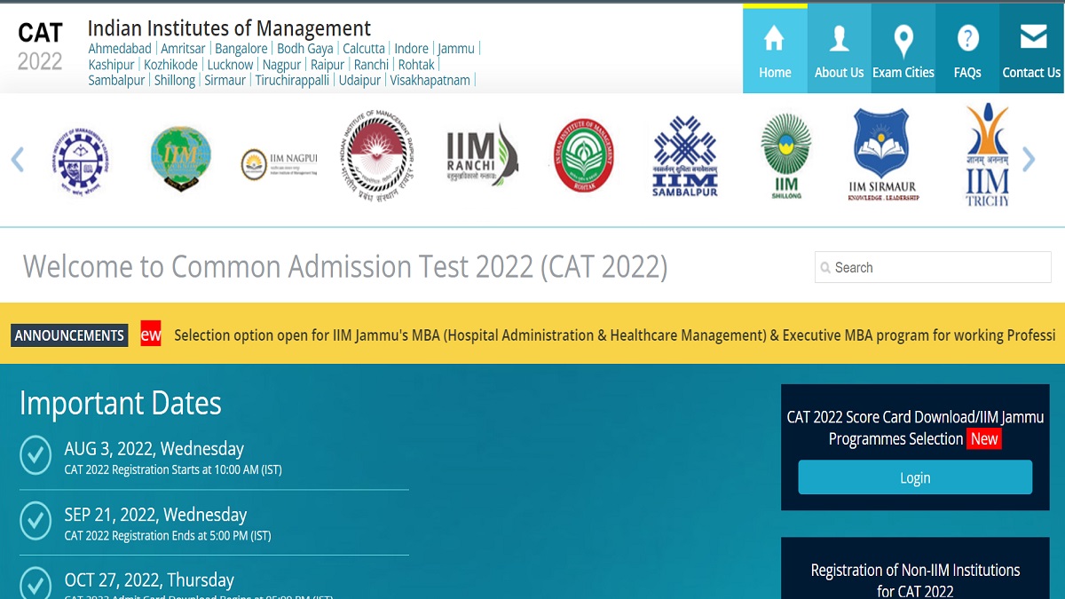 CAT 2022 IIM Jammu MBA programme