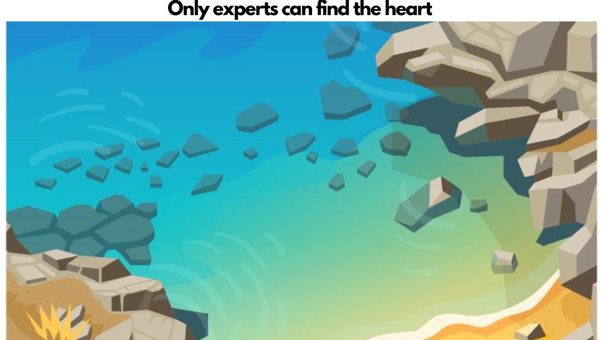 Brain Teaser IQ Test: Only Experts Can Find The Hidden Heart On The Shore In 4 Seconds. 