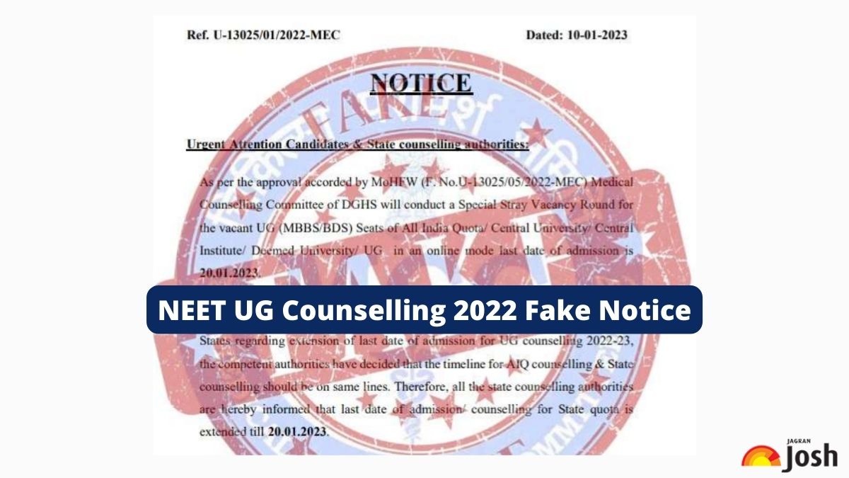 NEET UG Counselling 2022 Fake Notice 