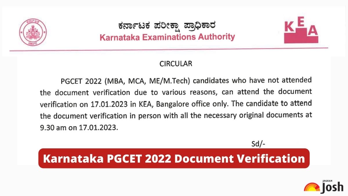 Karnataka PGCET 2022 Final Document Verification