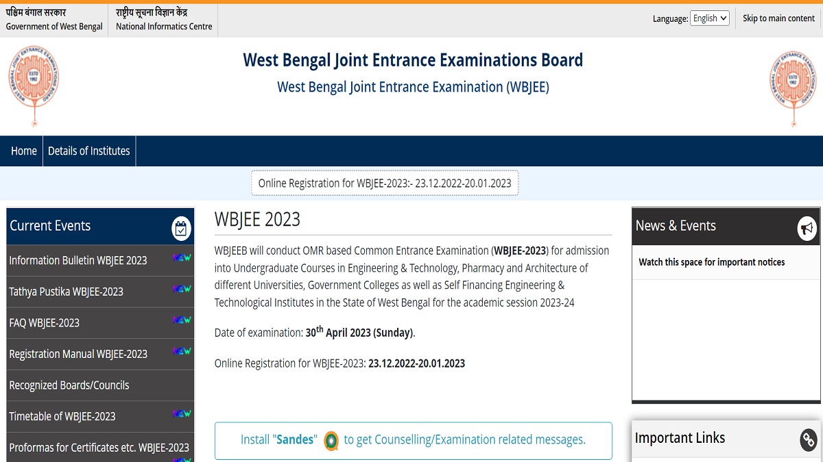 WBJEE 2023 Registrations