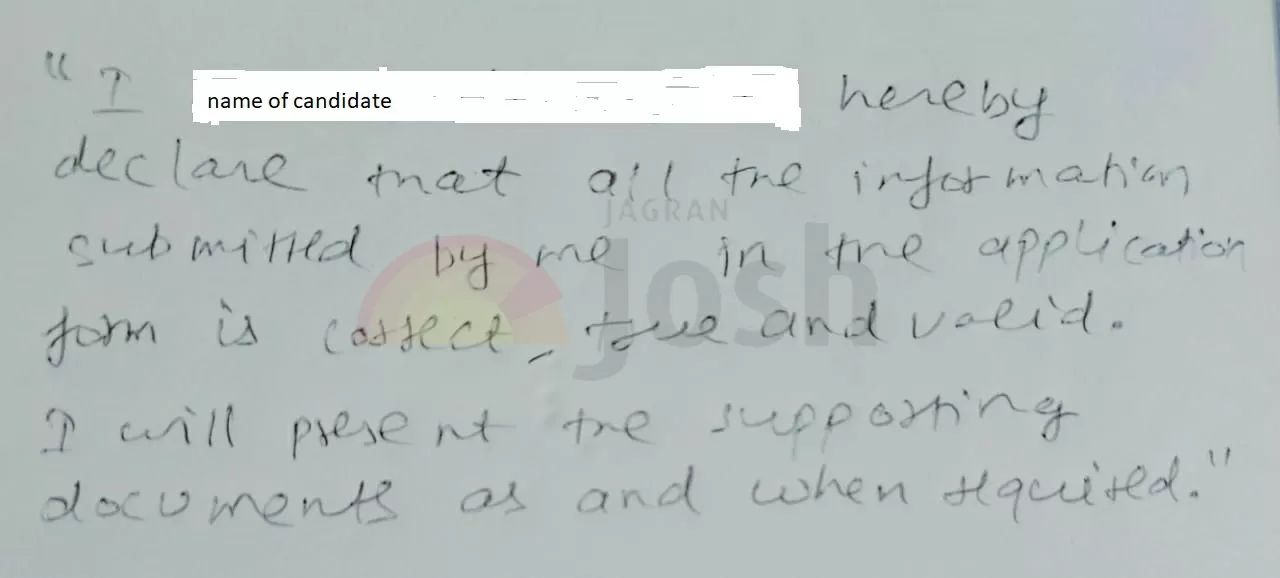 LIC AAO Handwritten Declaration 2023