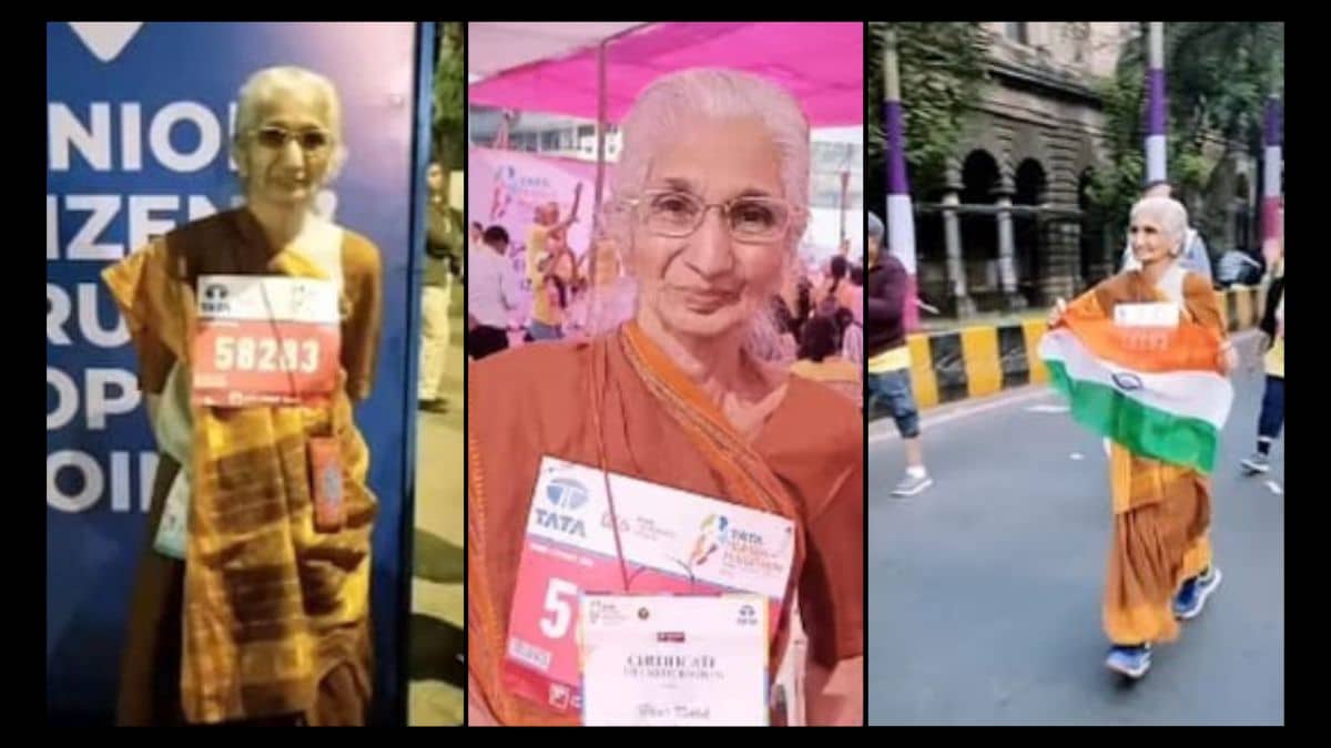 Bharti The 80-Year-Old Woman Who Ran The Mumbai Marathon In A Saree