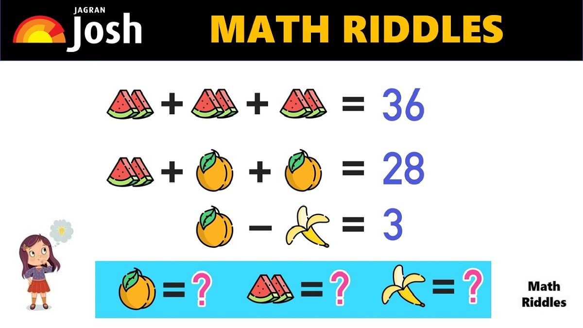 Math Riddles With Answers: Can You Find The Value of Each Fruit in 20 Seconds?