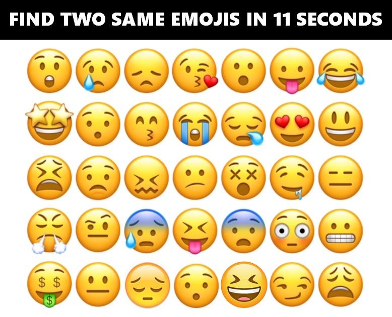 Picture Puzzle: Find Two Same Emojis In 11 Seconds, 99% People Failed To Find Them