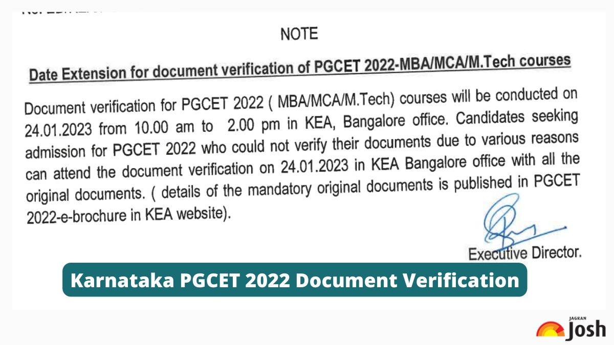 Karnataka PGCET 2022 Document Verification 