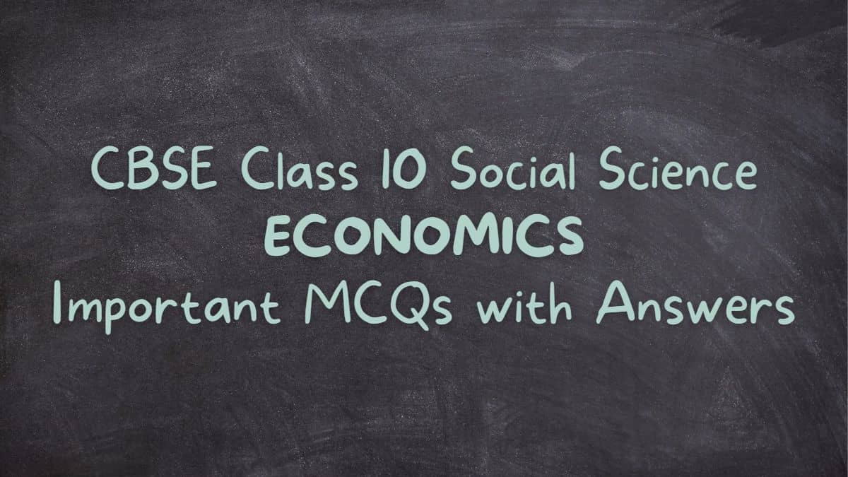 Download CBSE Class 10 Social Science Unit 4 Economics Important MCQs for Board exam 2023 Preparation PDF