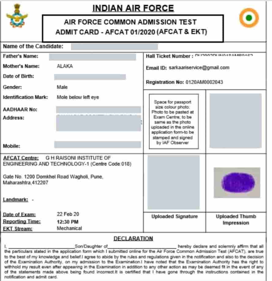 AFCAT Admit Card 2023 Released at afcat.cdac.in, Download Hall Ticket