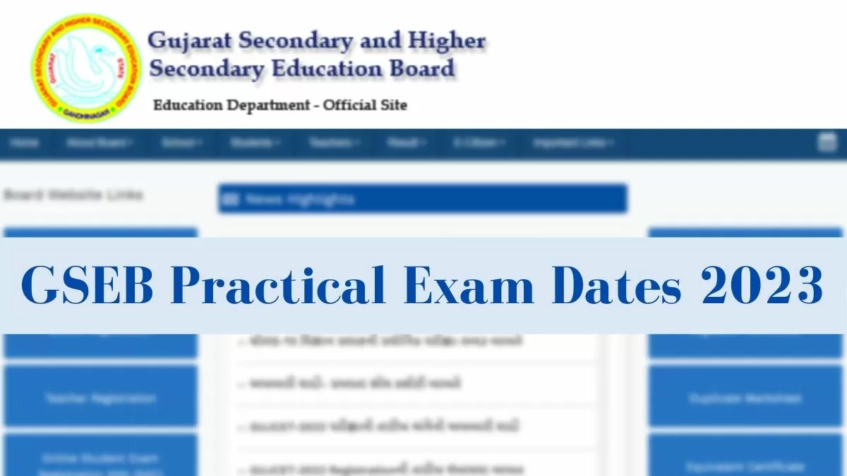 GSEB Practical Time Table 2023: Check Gujarat Board Class 12th ...