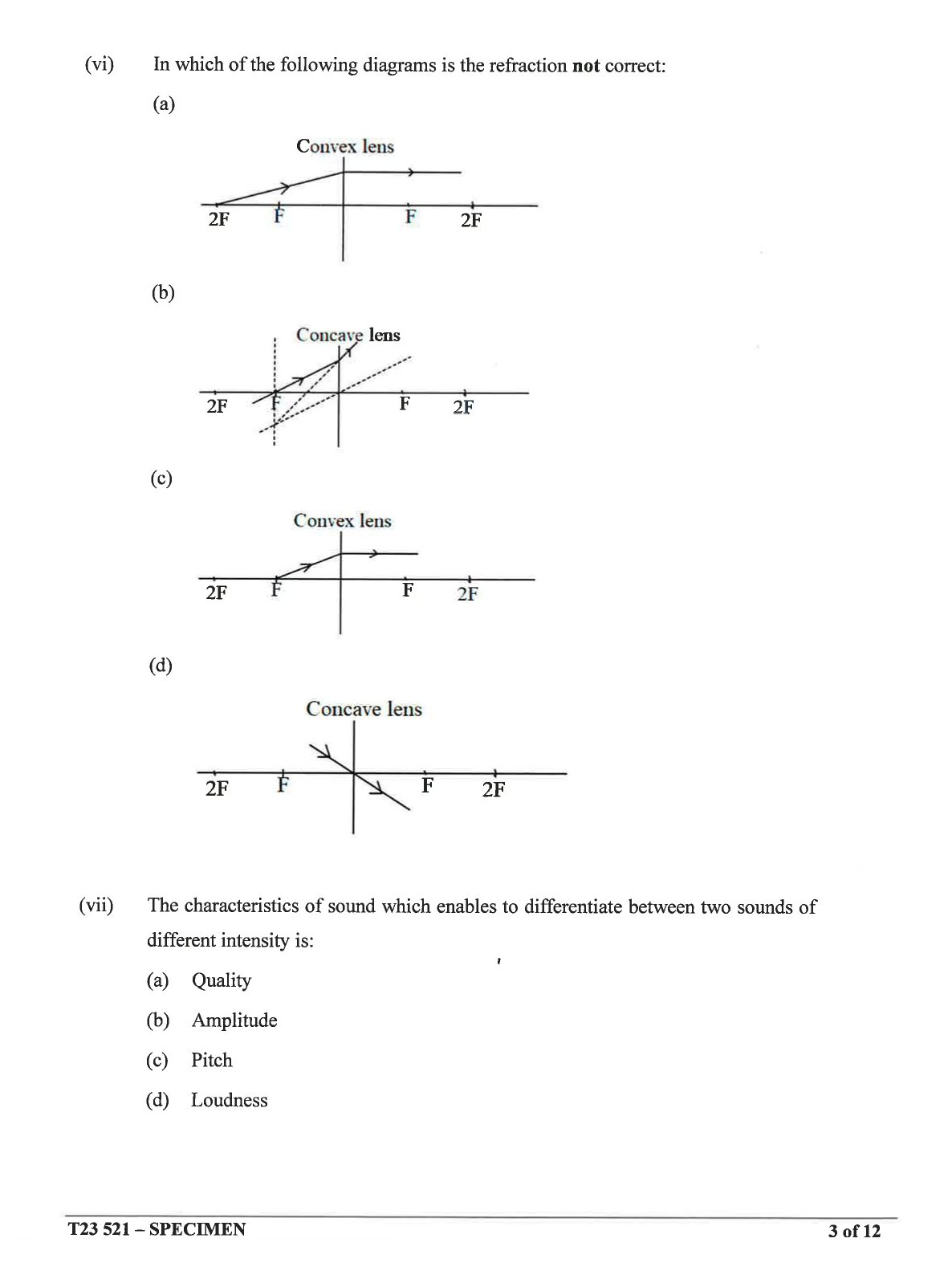 ICSE Physics Specimen Paper 2023 Image 3