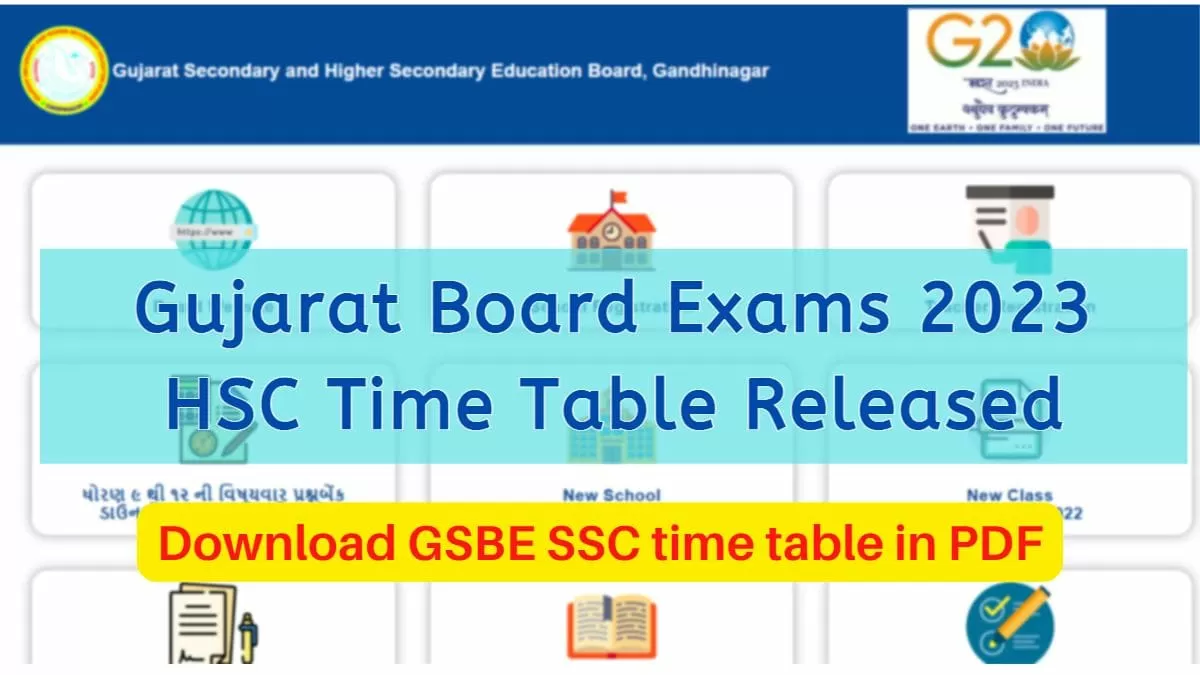 Gujarat Board Gseb Hsc Time Table 2023 Released Check Complete Class 12th Exam Schedule