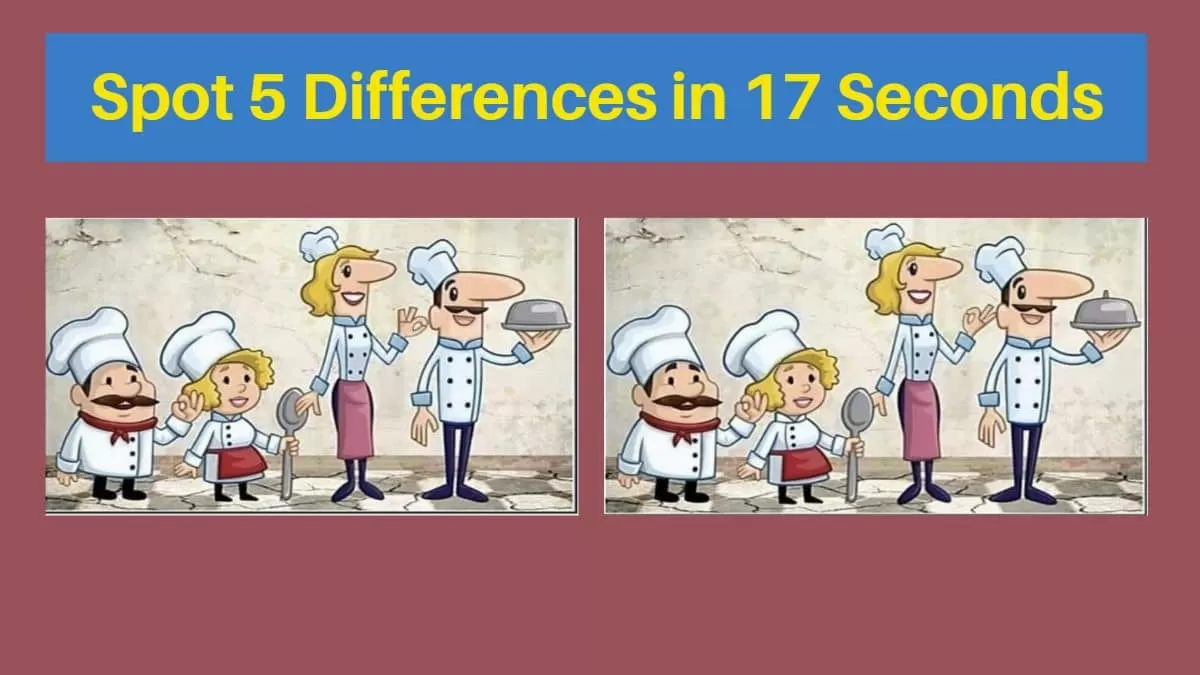 Spot The Difference: Can you spot 5 differences within 17 seconds?