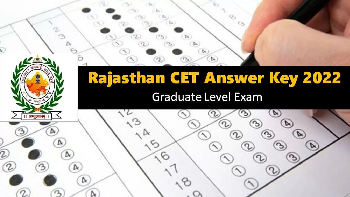 Rsmssb Rajasthan Cet Answer Key Graduate Level Exam Download Pdf