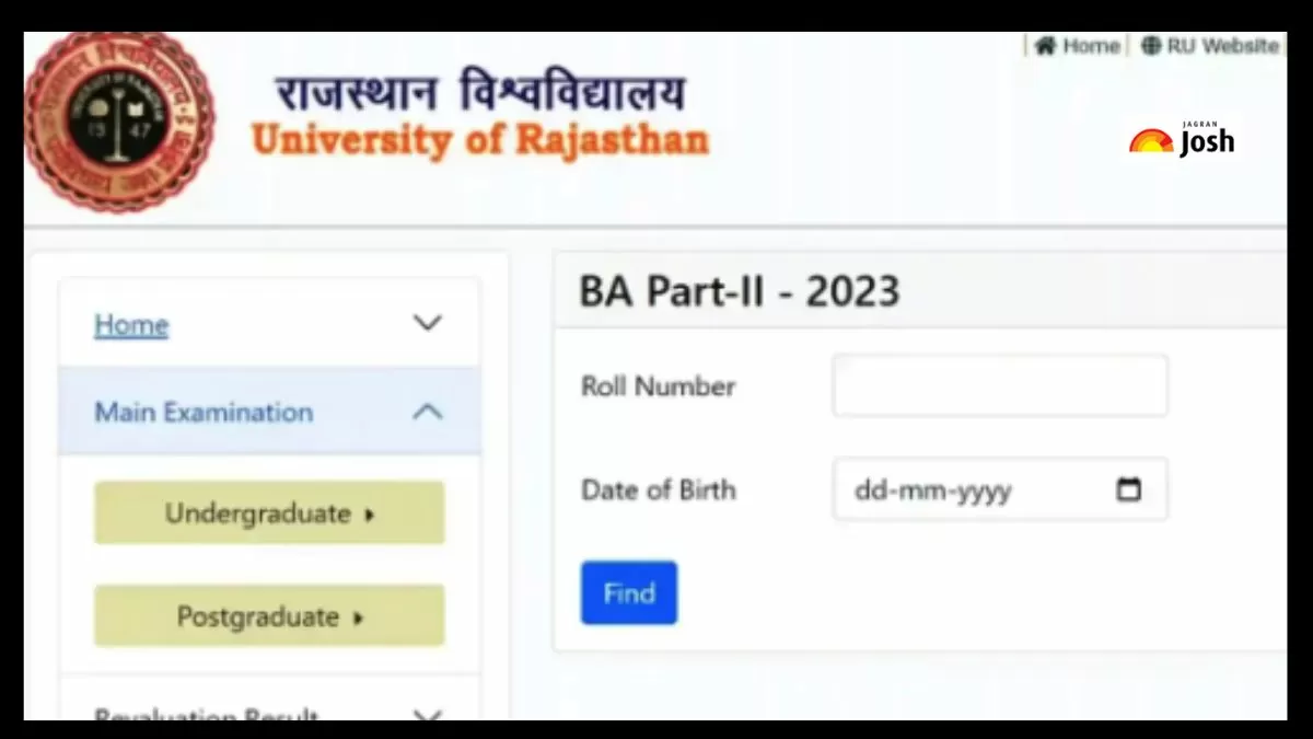 Uniraj Rajasthan University BA 2nd Year Result 2023 Direct link