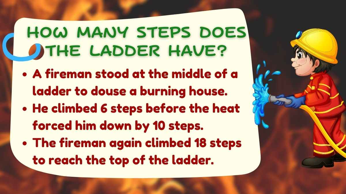 Math Riddle Burning House Ladder Steps