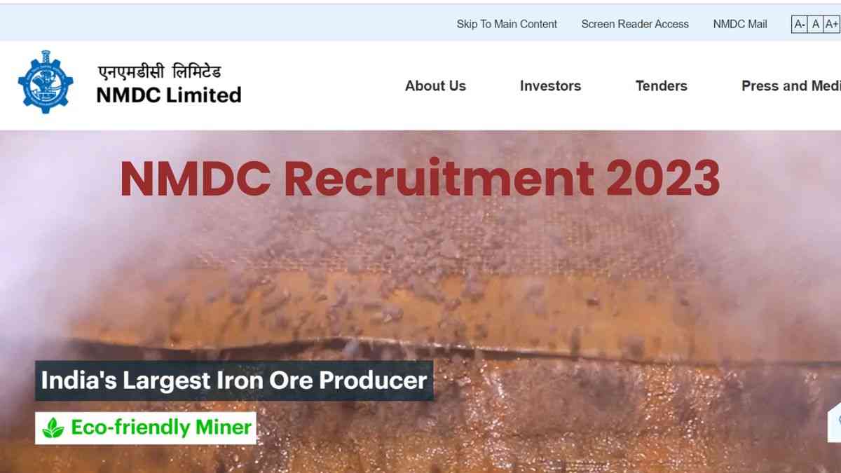 NMDC Recruitment 2023: एग्जीक्यूटिव पदों पर निकली भर्ती, यहां चेक करें योग्यता, ऑनलाइन आवेदन और पात्रता   