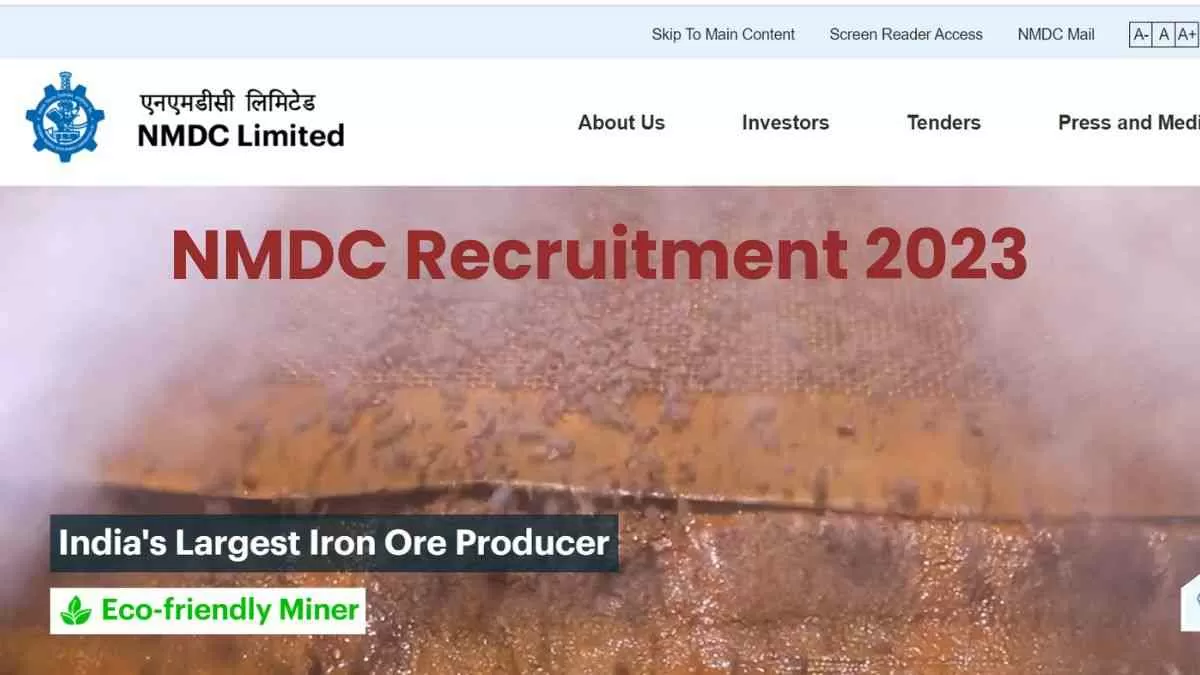 NMDC Recruitment 2023: एनएमडीसी ने अपनी आधिकारिक वेबसाइट पर 42 कार्यकारी प्रशिक्षु पदों के लिए ऑनलाइन आवेदन आमंत्रित किए हैं।