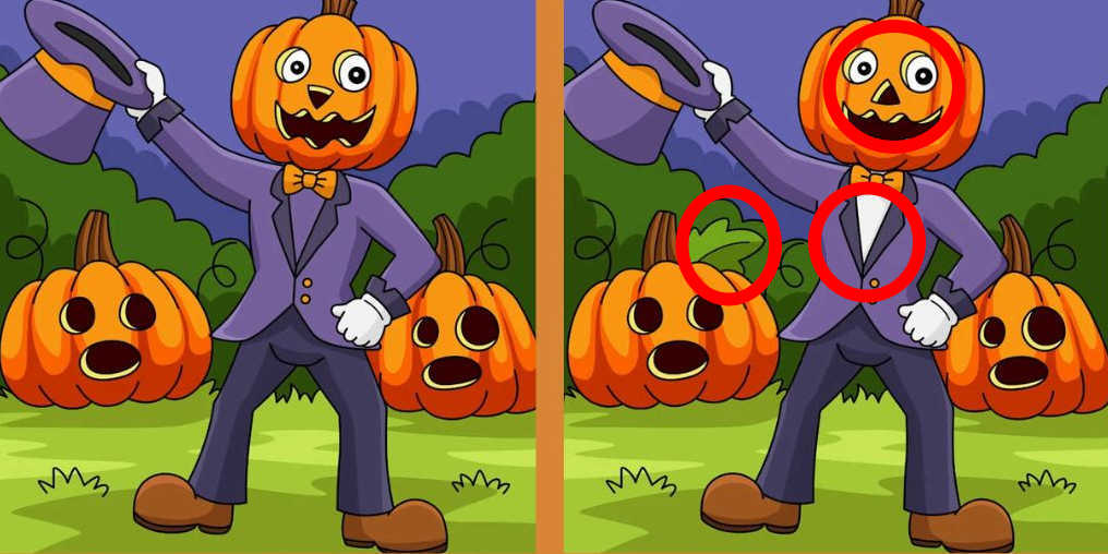 spot 3 differences pumpkins solution