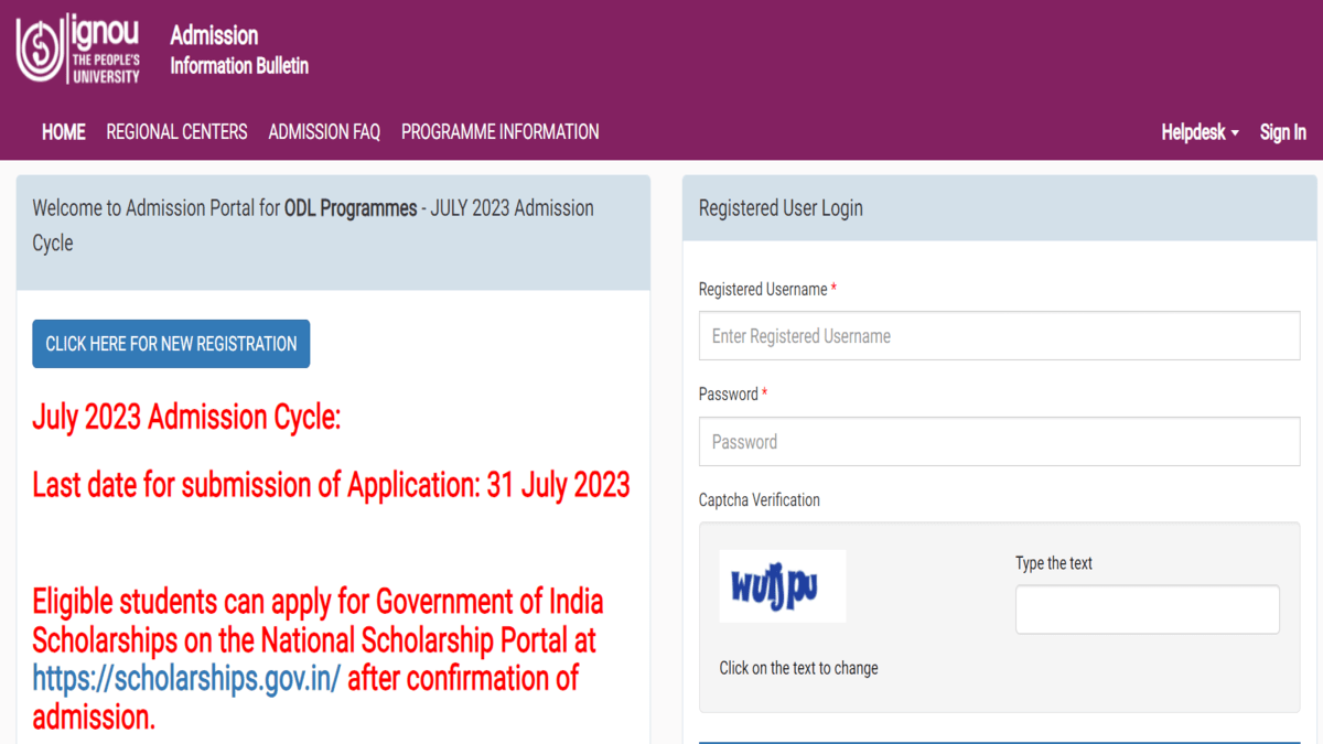 IGNOU July Admission 2023: Last Date Extended For Fresh, Re ...