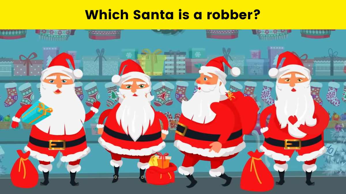 Put your detective skills to test and find which Santa is the robber in 5 seconds.