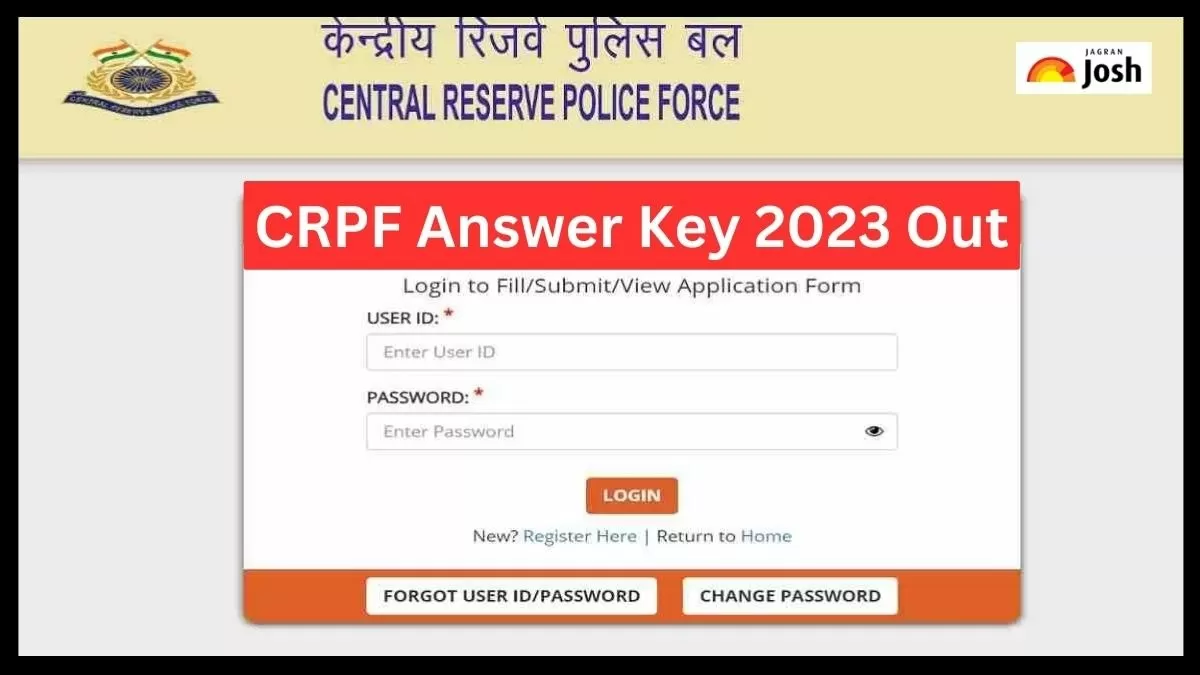 CRPF Tradesman Answer key 2023 pdf download link 