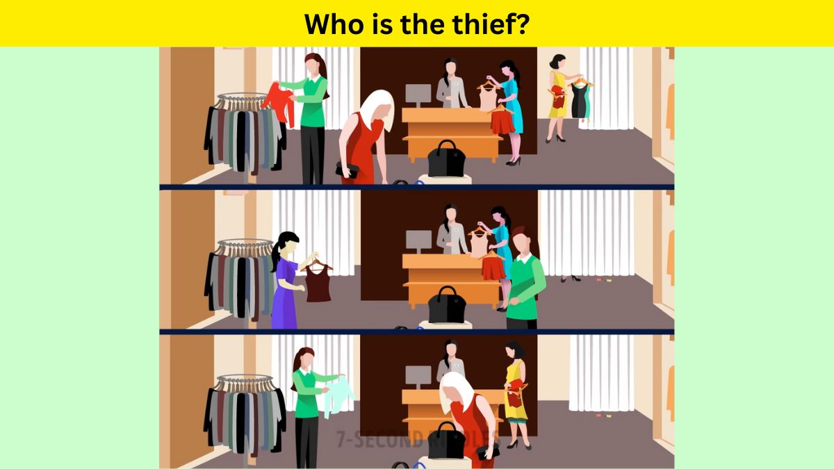 You have a sharp mind if you can find the thief at the mall in 8 seconds!