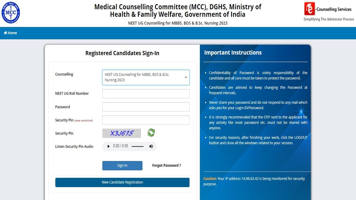 NEET UG 2023 Counselling MCC Begins NEET Registrations for Round 1