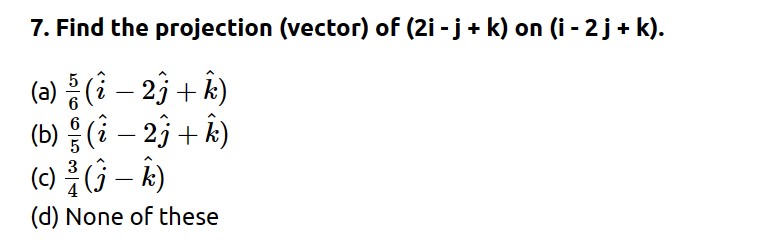 Vector Algebra Question 7