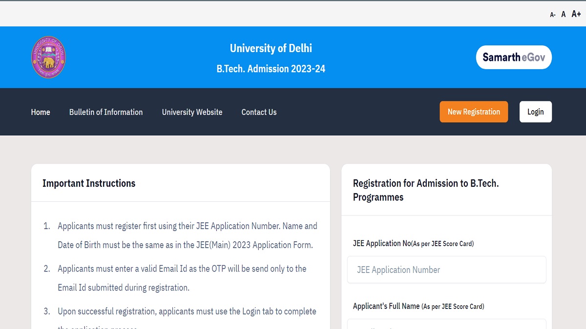 DU BTech Admission 2023, Allocation-cum-Admission Schedule Released ...