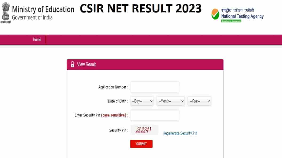 NTA CSIR NET Result 2023 Download NET Score Card
