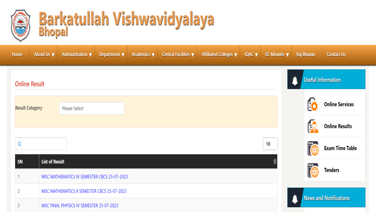 [Latest] BU Result 2023: Check Barkatullah University Result Link Here at bubhopal.ac.in