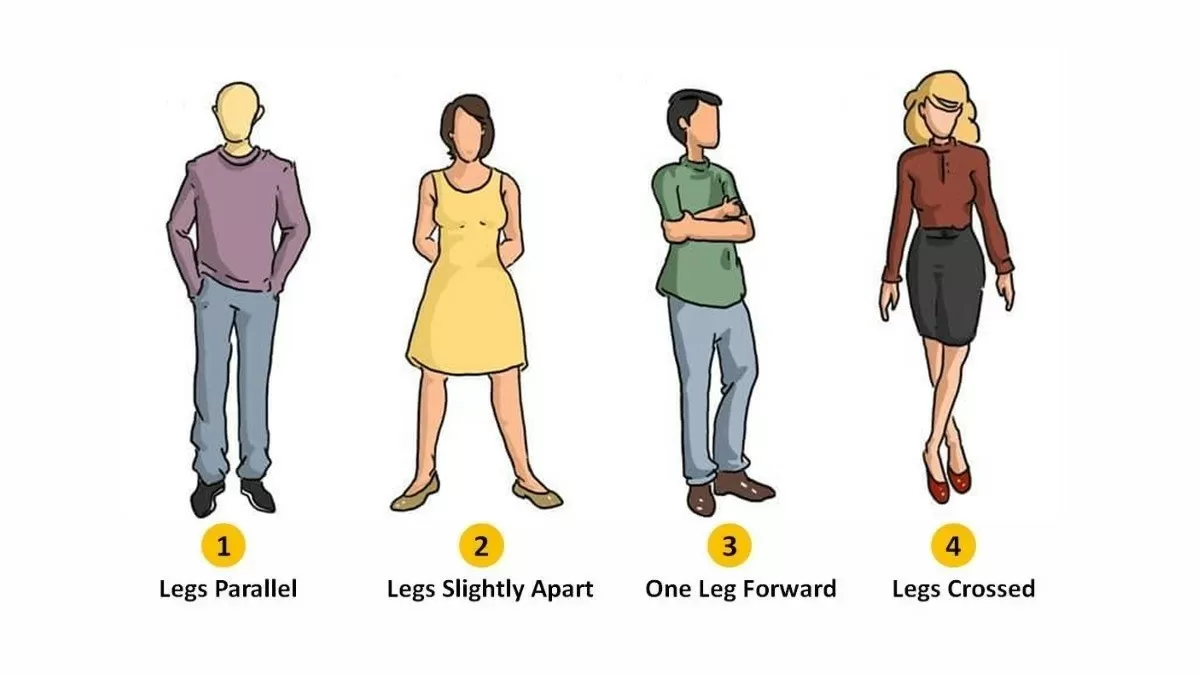 Ladies Standing with Legs Crossed