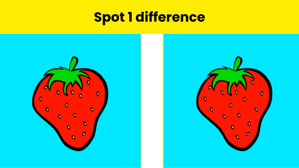 You have the sharpest eyes on earth if you can spot 1 difference between the strawberry pictures in 3 seconds!