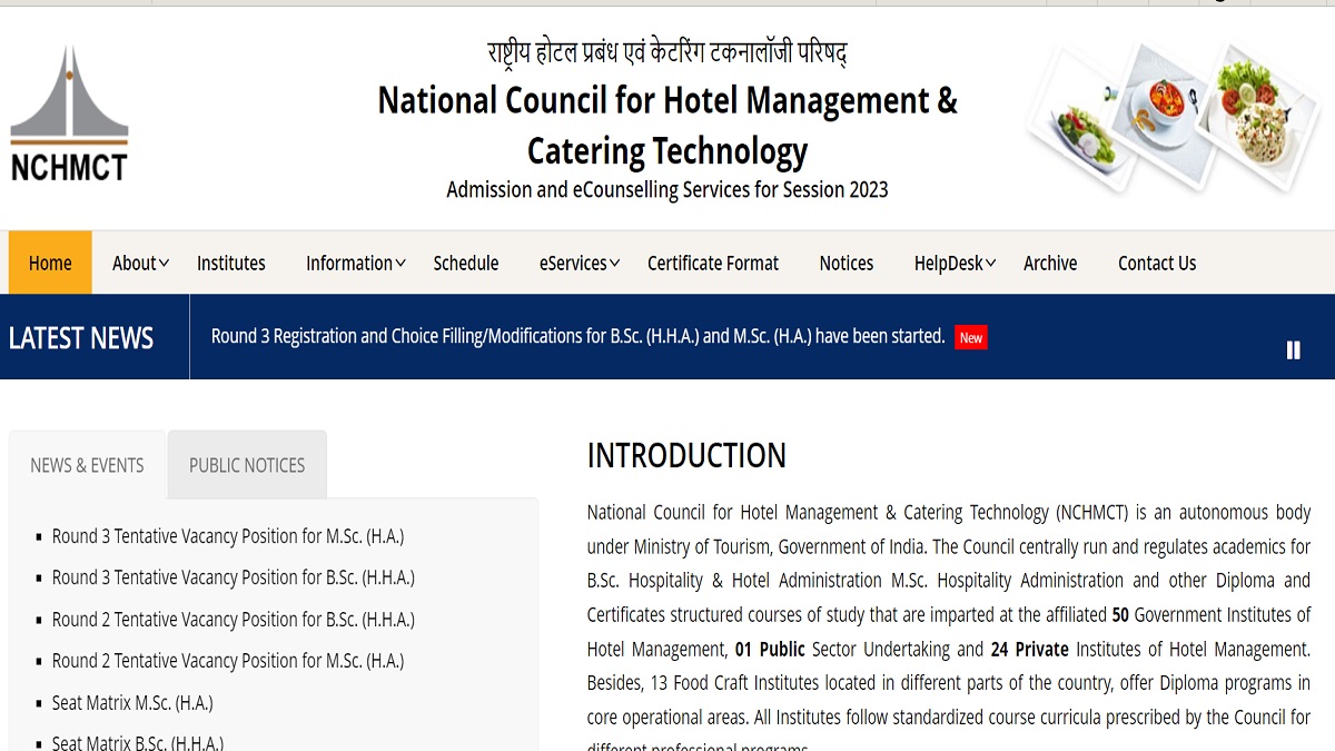 NCHM JEE Round 3 Counselling