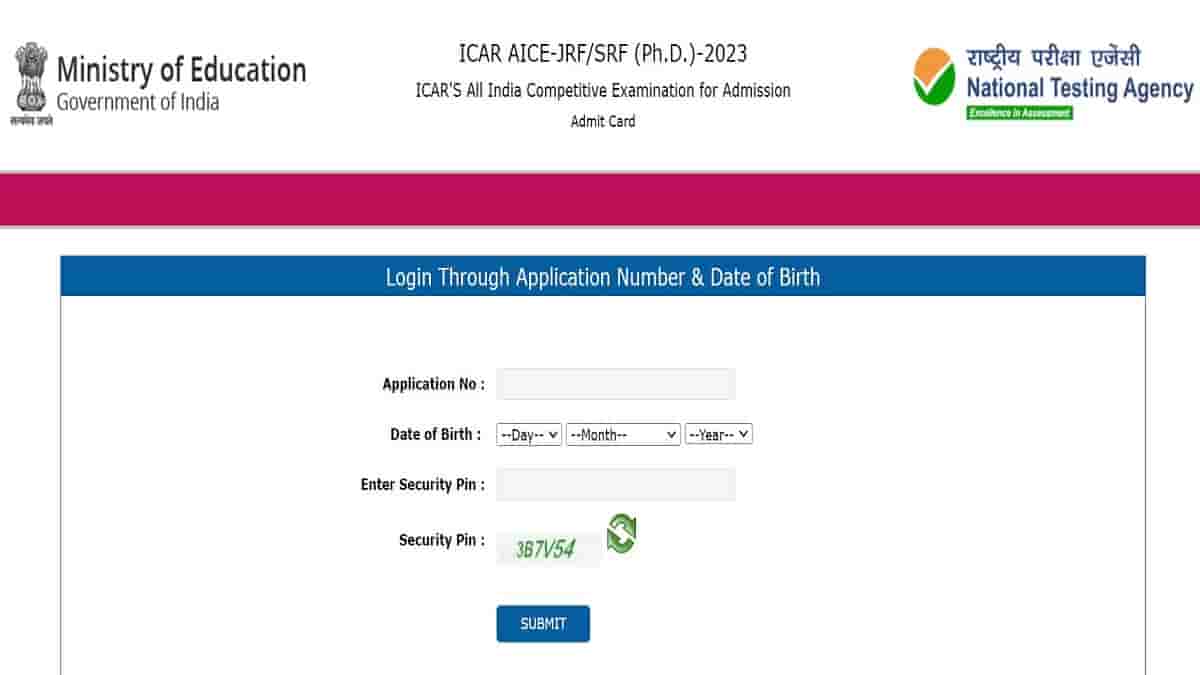 icar.nta.nic.in ICAR Admit Card 2023: Download Link for JRF/SRF Exam; Check AIEEA, AICE Exam Date, Syllabus