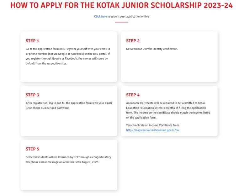 Kotak Junior Scholarship 2023