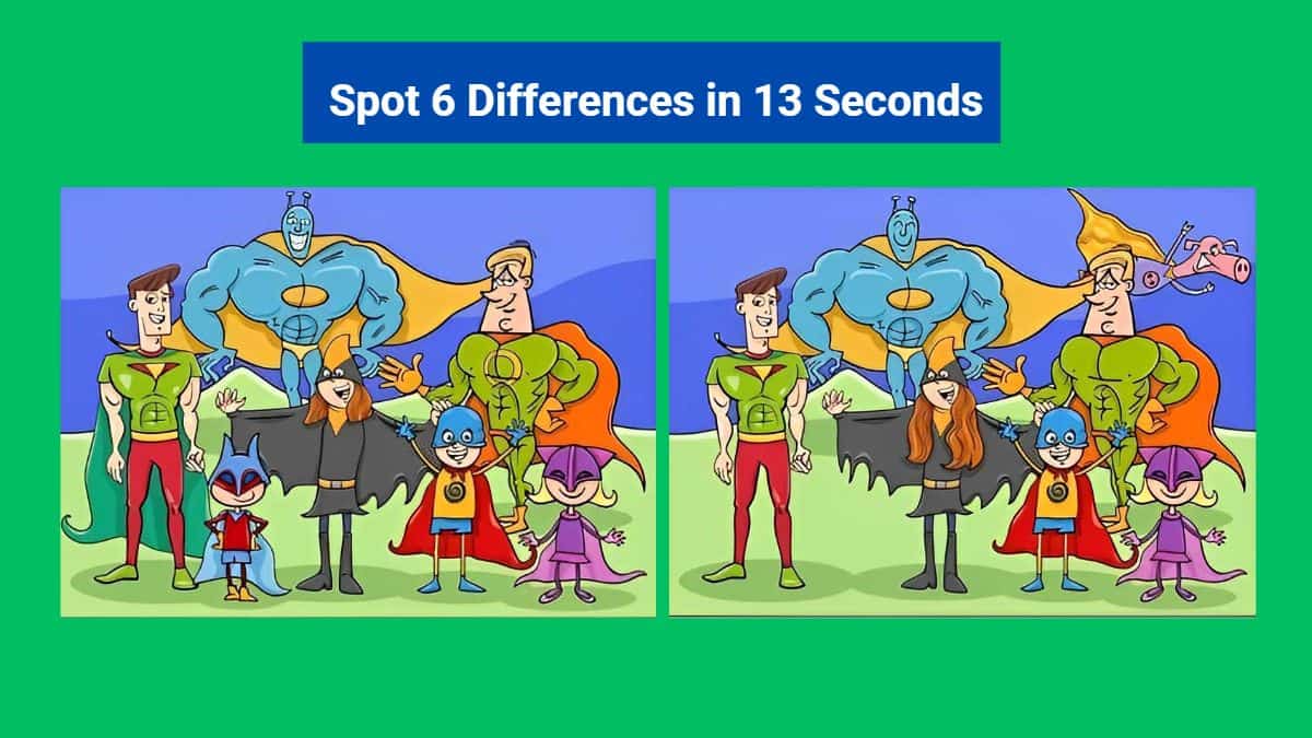 Spot 6 differences in 13 seconds