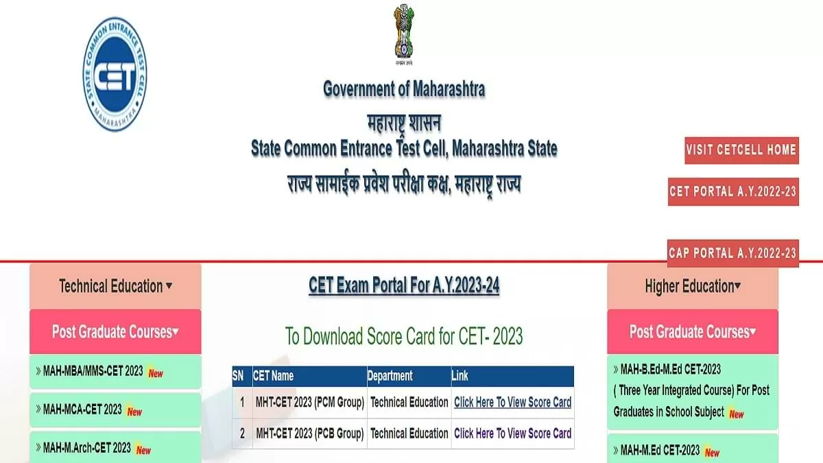 MHT CET Result 2023 Announced For PCB, PCM At Cetcell.mahacet.org ...