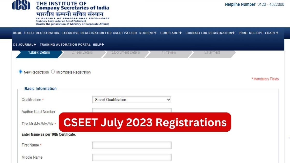 CSEET July Session Registrations 2023