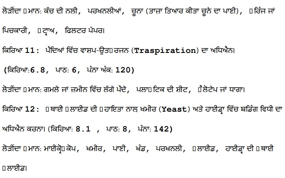 pseb class 10 science syllabus