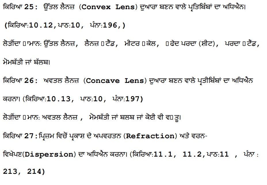 pseb class 10 science syllabus