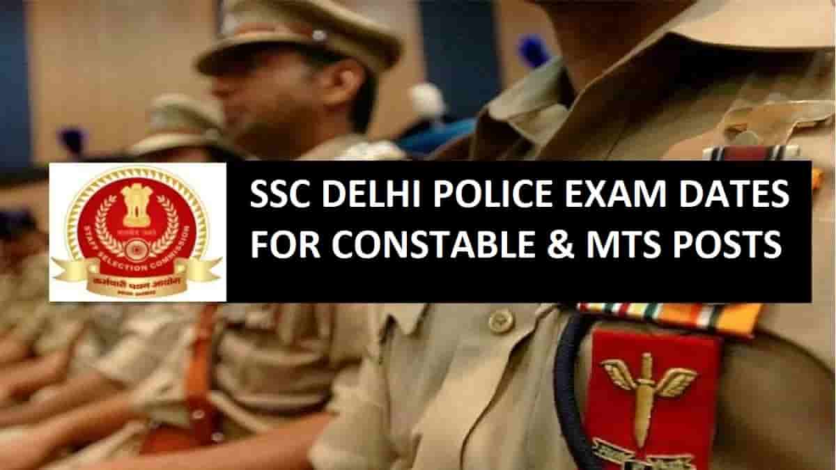 SSC Delhi Police Constable and MTS Exam Dates 20232024 OUT at ssc.nic
