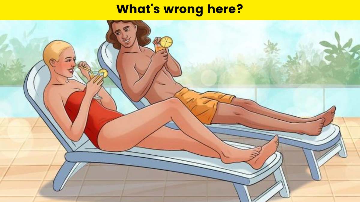 Only a genius can find what is wrong with the poolside picture in 5 seconds!