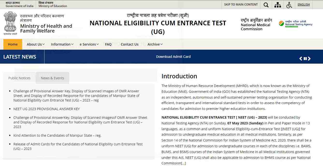 NEET Result 2023 and Final Answer Key Released Today at NTA Official